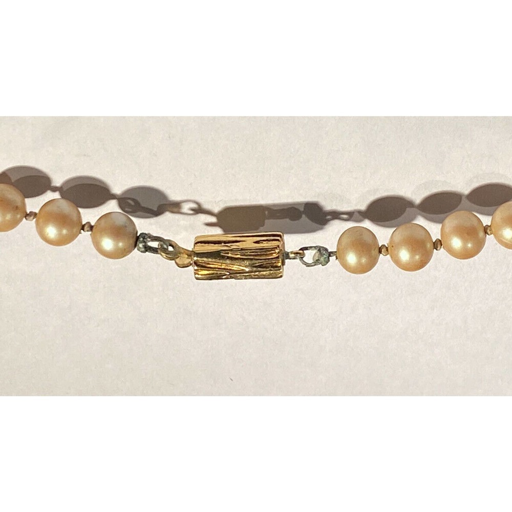 Vintage Simulated Pearls 15” X 5 mm Necklace Gold Clasp Fashion Estate - Picture 4 of 8